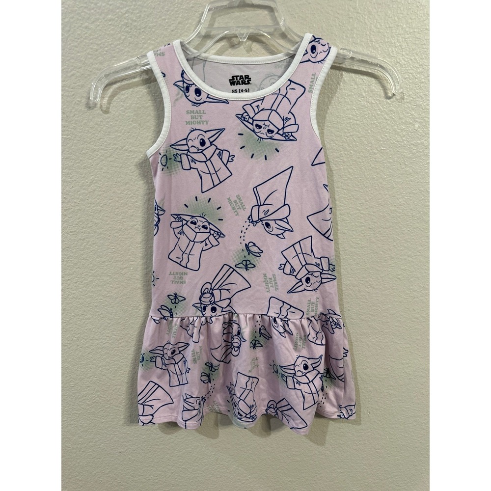 Star‎ Wars Baby Yoda The Mandalorian Dress XS (4-5) Girls Pink